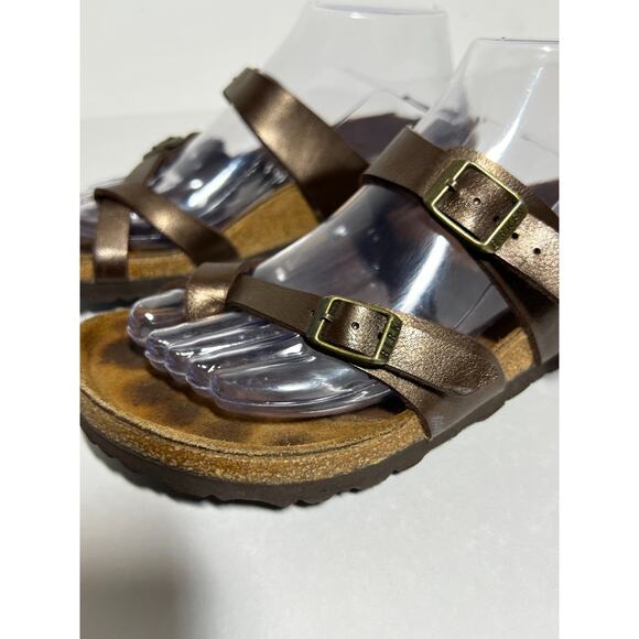 Birkenstock Bronze Birko Flor Mayari Toe Thong Adjust Sandal 37 Reg-Wide 6-6.5 - Picture 2 of 9